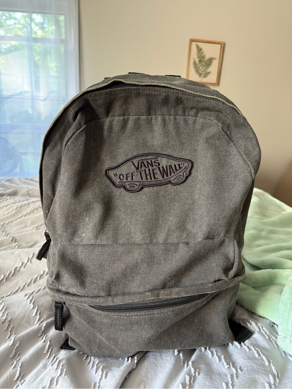 Vans Men's Olive Green Canvas Backpack with Logo